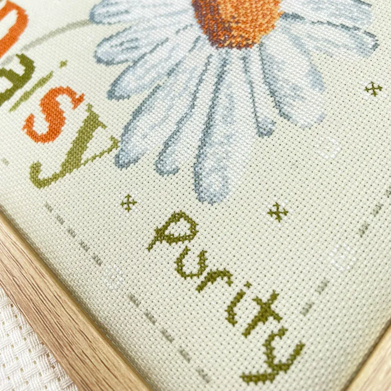 LiliPoints Daisy borduurpatroon madelief groen