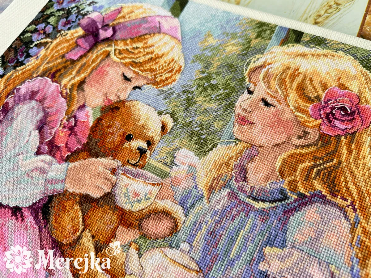 Merejka The Teaparty borduurpakket zomer 31x37 cm