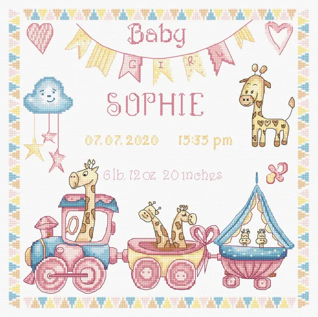 Leti Stitch LETI 935 borduurpakket babymeisje 26x26 cm