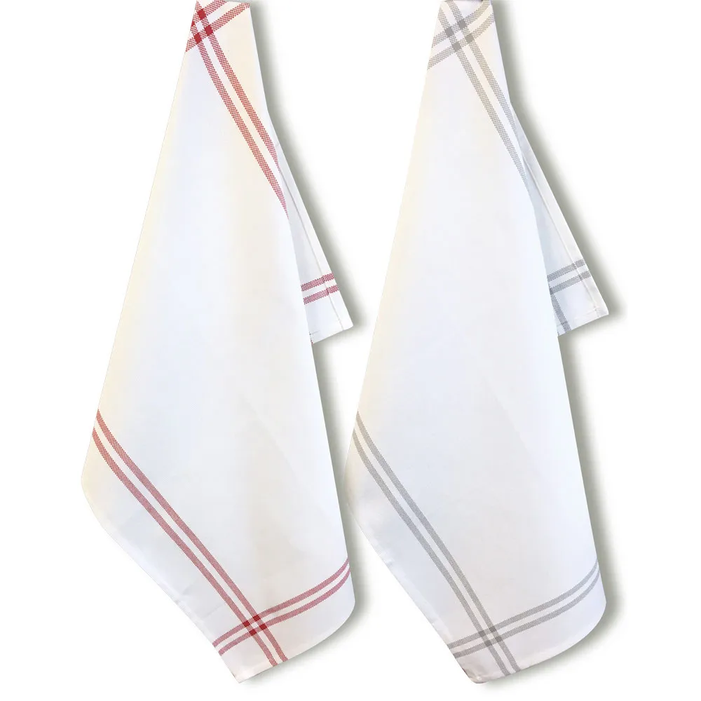 LiliPoints Isa theedoek wit grijze rand 40x70