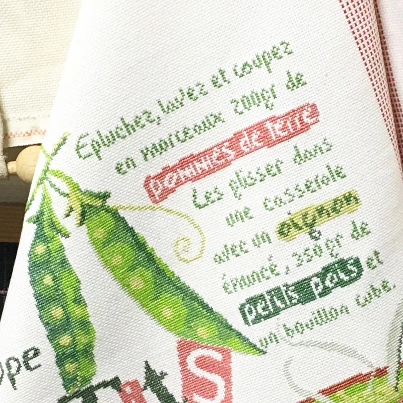 LiliPoints Pea Soup kruissteekpatroon voor theedoek