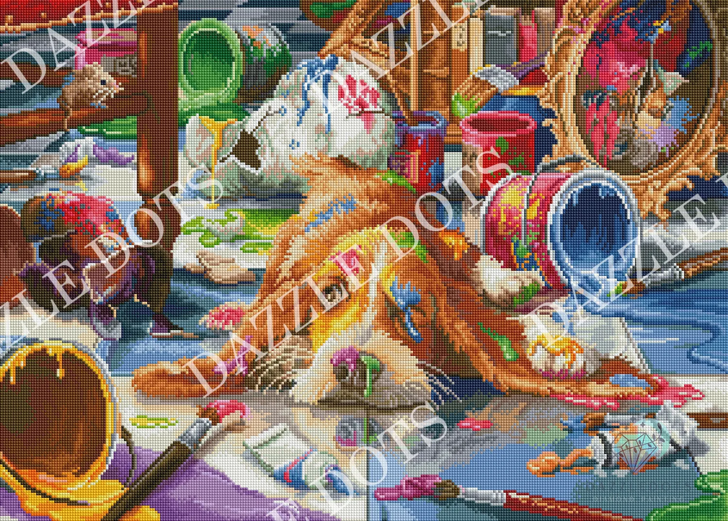 Leti Stitch Dazzle Dots LDS-7029 Puppy Picasso diamond painting 70x50