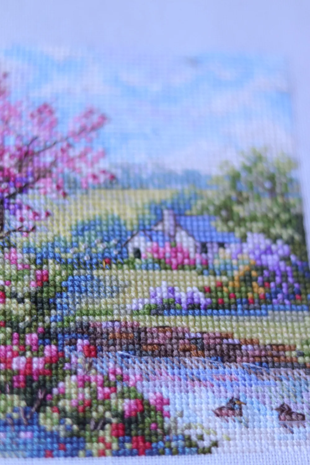 Merejka Spring borduurpakket 11,5x11,5 bloemen