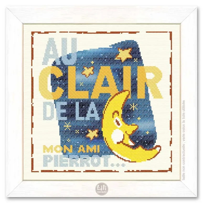 LiliPoints Au clair de la lune borduurpatroon maan