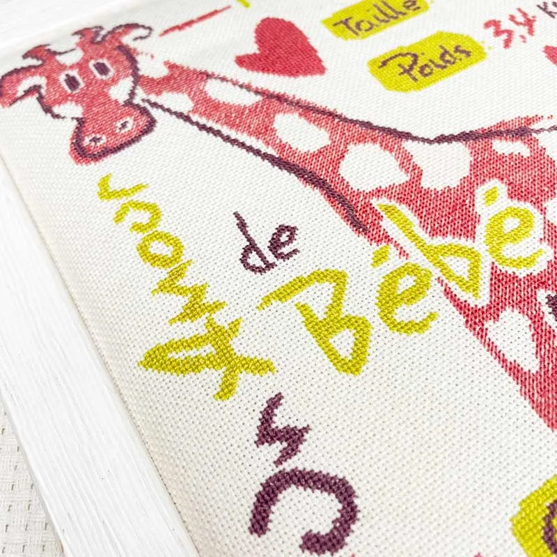 LiliPoints Giraffe Baby Girl borduurpakket geboorte 21,8cm