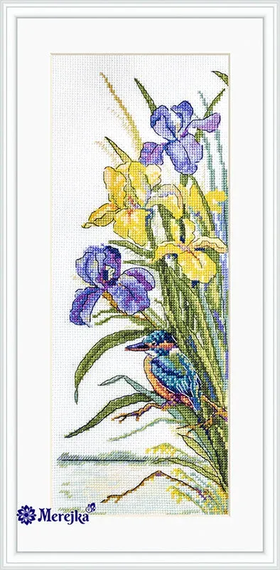 Merejka Kingfisher borduurpakket 12x29 cm ijsvogel