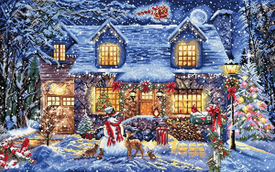 Leti Stitch L8030 Cottage Glow borduurpakket 48x30 cm