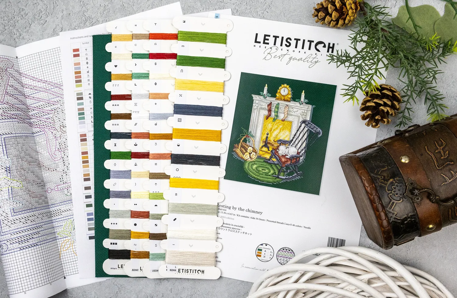 Leti Stitch L8224 Resting by the Chimney borduurpakket 15x17
