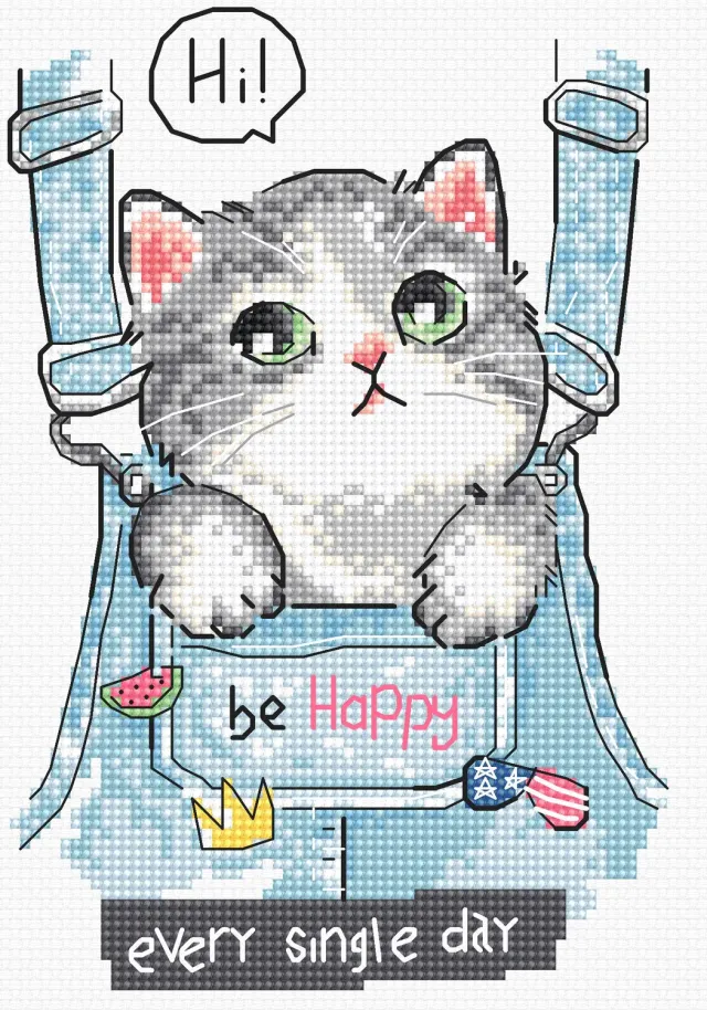 Letistitch L8042 Be Happy! kruissteek borduurpakket 15x10 cm