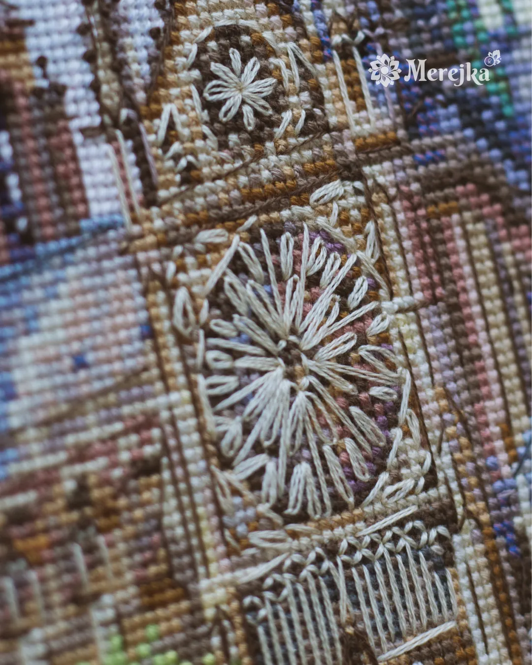 Merejka Notre-Dame de Paris borduurpakket Aida 16 ecru 31x38