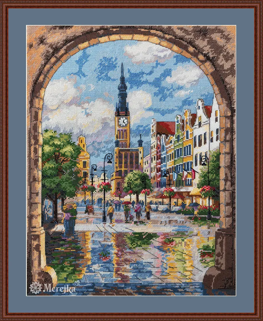 Merejka Gdansk borduurpakket Aida 16 cappuccino 29,5x36,5