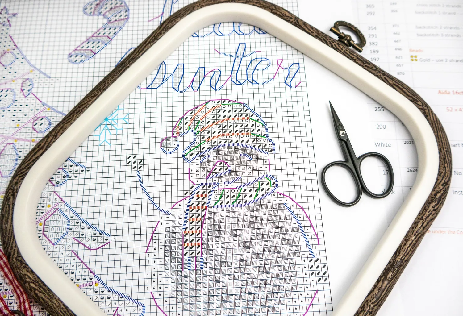 Leti Stitch L9928 Christmas Sampler borduurpakket 38x27 cm