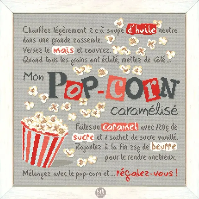 LiliPoints Mon Pop Corn Caramélisé borduurpatroon