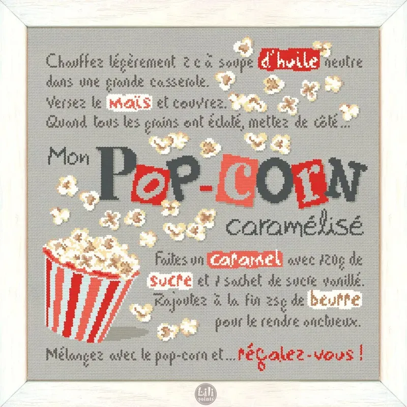 LiliPoints Mon Pop Corn Caramélisé borduurpatroon