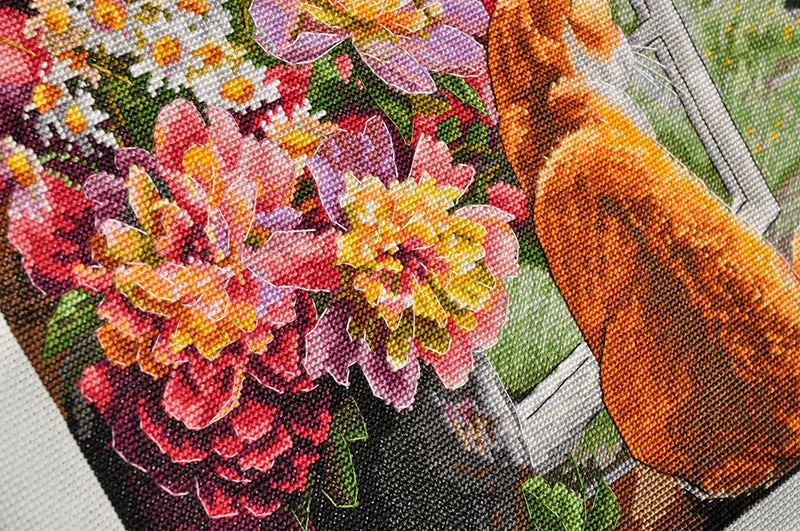 Merejka Summer Afternoon borduurpakket kat 40 kleuren