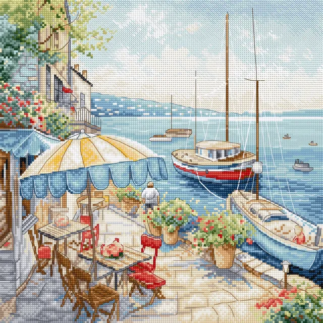 Leti Stitch L9927 Seascape borduurpakket 26x26