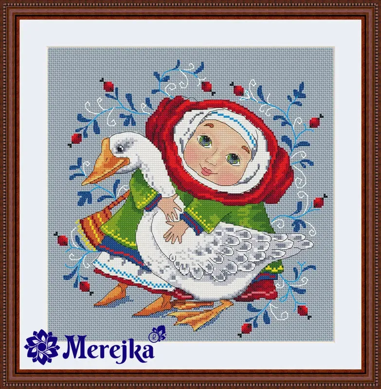 Merejka The Goose borduurpakket 27x26 gans
