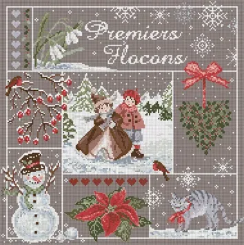 Madame la Fée Premiers Flocons Kit 070 borduurpakket aida set 2 sneeuw