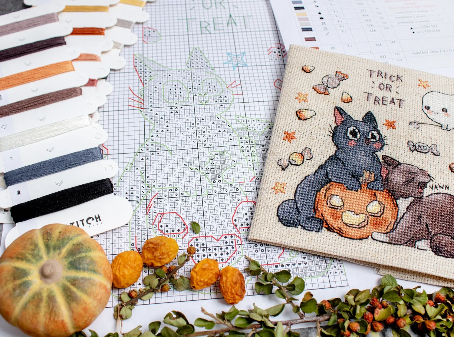 Leti Stitch L8815 Trick Or Treat borduurpakket 14x13 cm Halloween