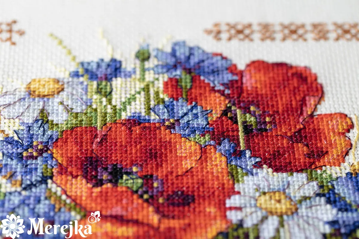Merejka Summer Sampler borduurpakket 30x32 cm zomer
