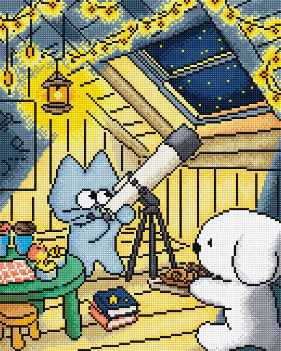 Leti Stitch L10-031 Stargazing borduurpakket Aida 16ct