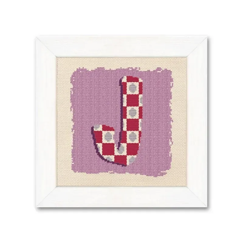 LiliPoints J initiaal borduurpatroon letter tas