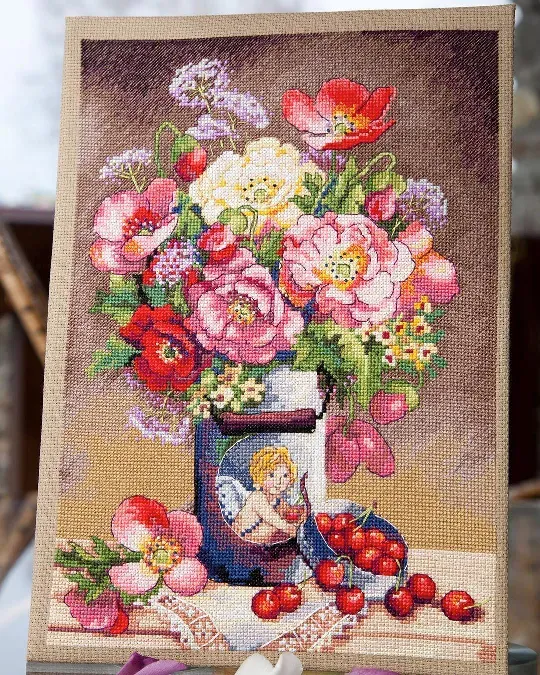 Merejka Cupid's Flowers borduurpakket 19,5x28