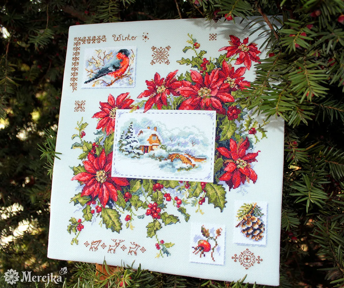 Merejka Winter Sampler borduurpakket Aida 16