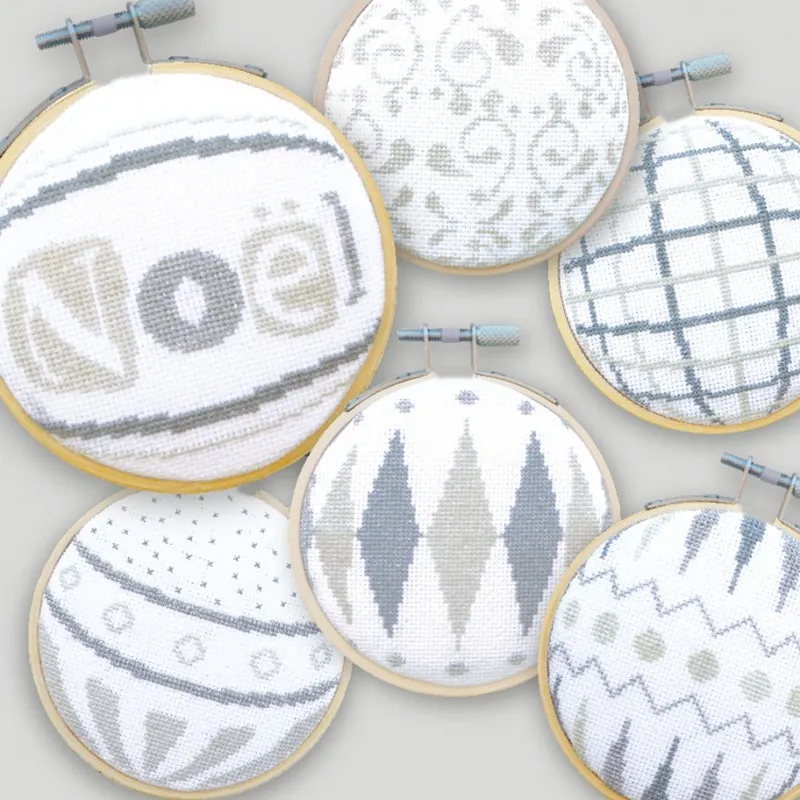 LiliPoints Christmas Ornaments 2 borduurpatroon 6 stuks