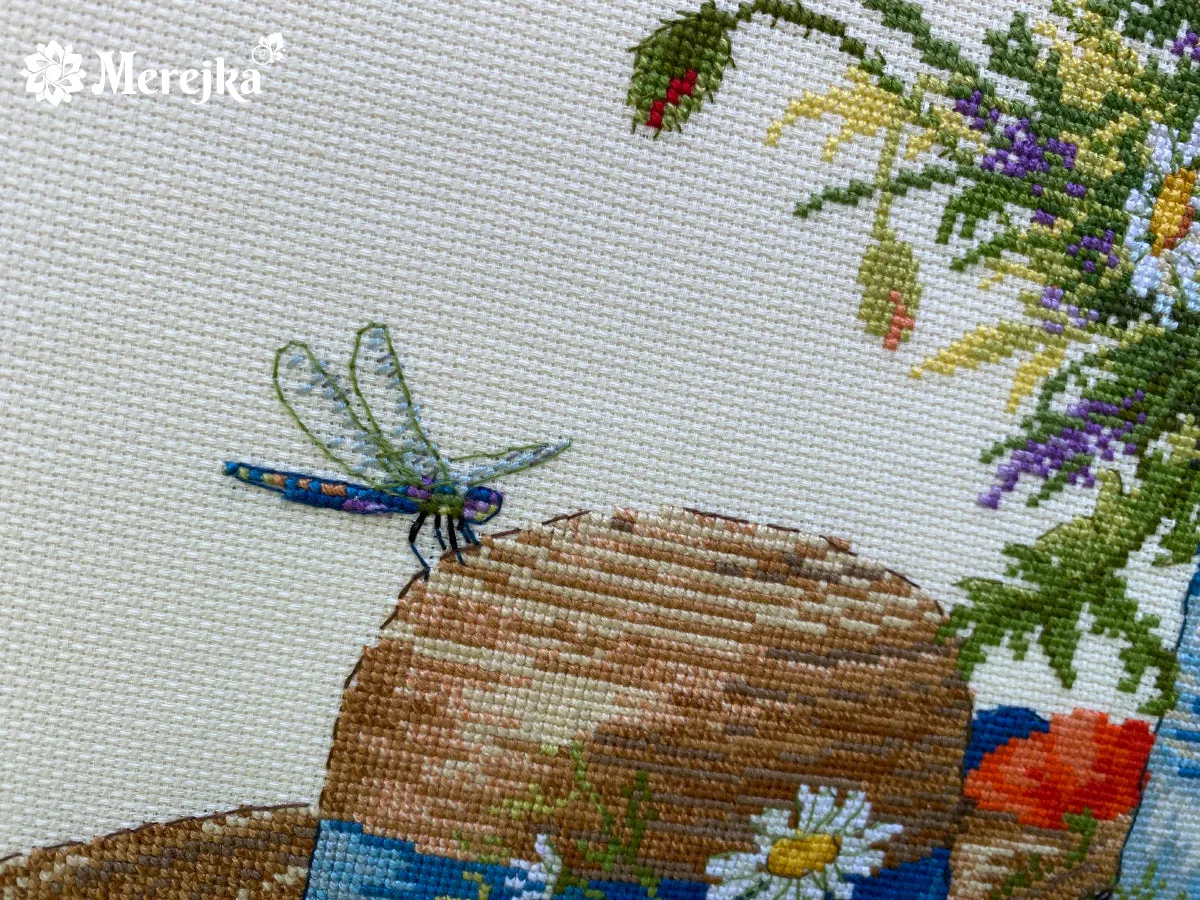 Merejka Summer Still Life borduurpakket Aida 16 ecru
