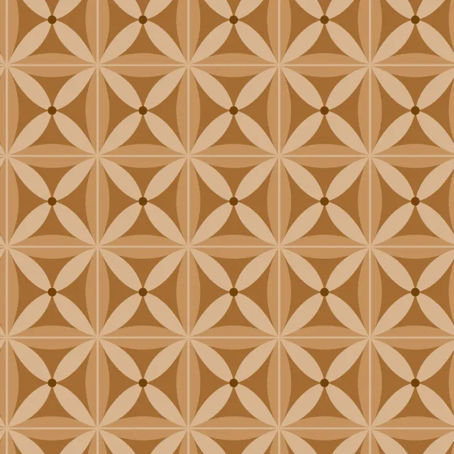 SEG Collection Privée Geometric Flower Chocolate stof 3x1,6m bruin