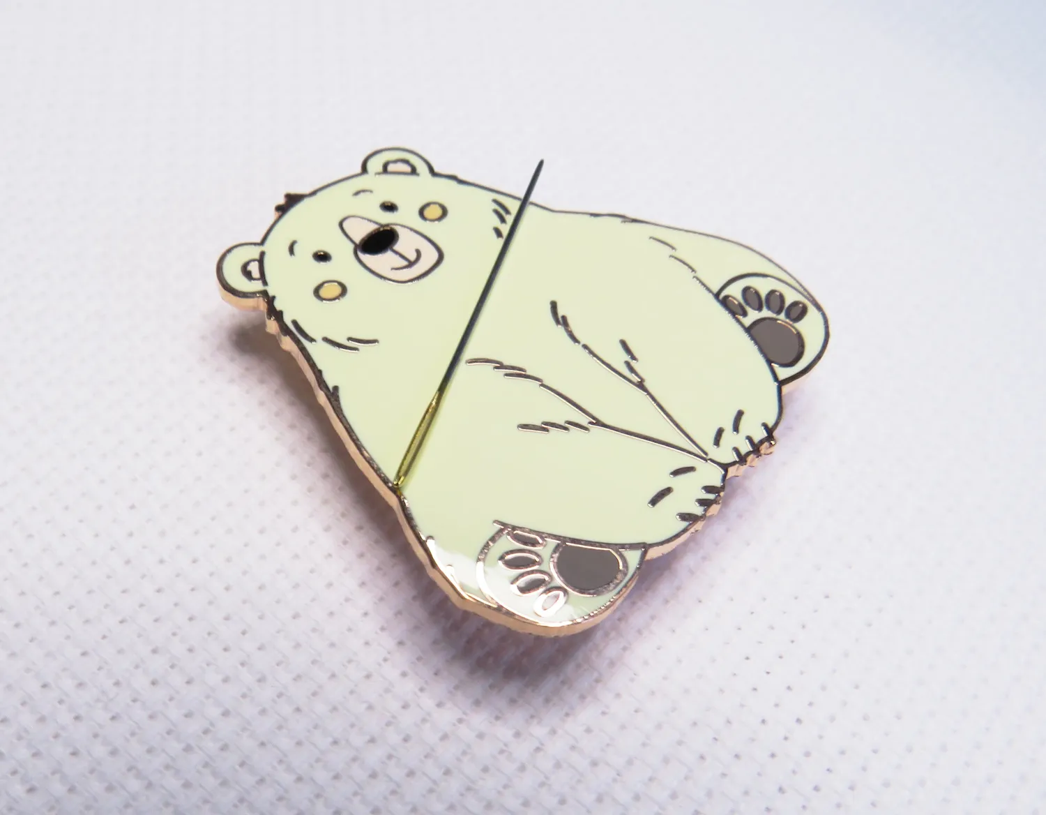 Leti Stitch 14381 Polar Bear naaldmagneet emaille 40 mm roze goud