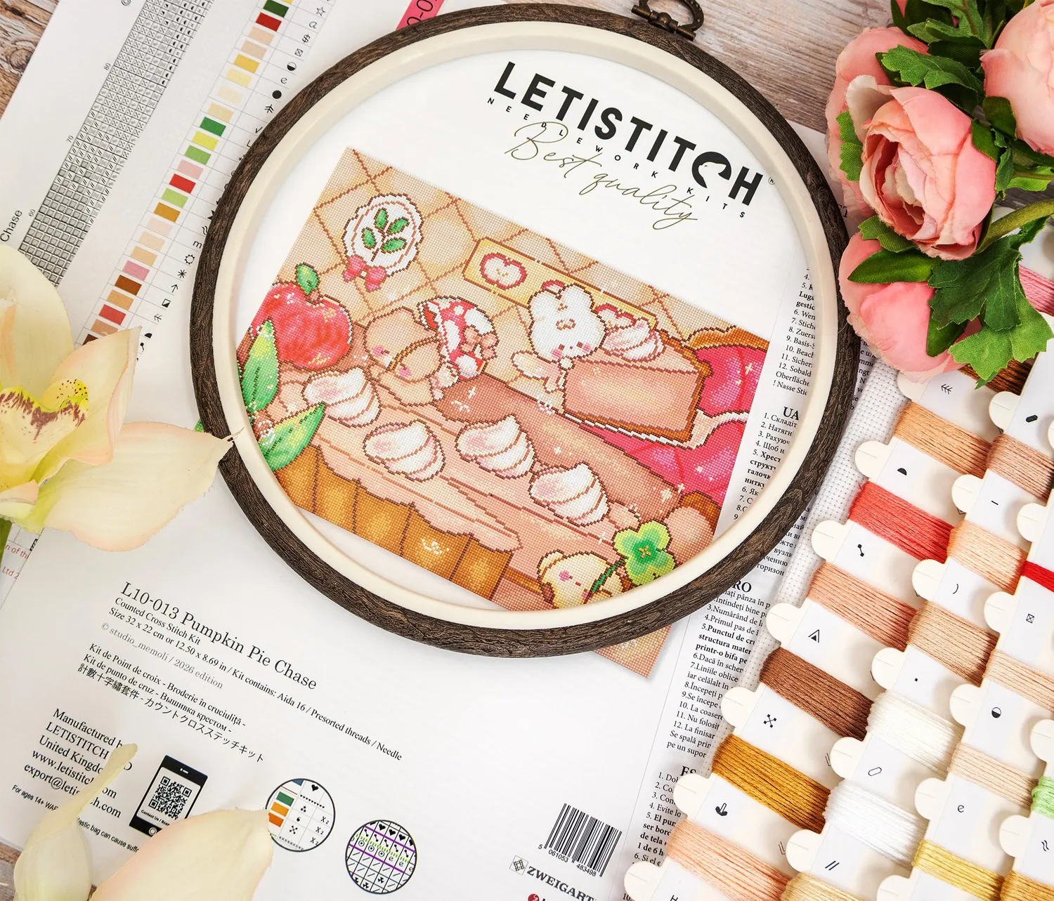 Leti Stitch L10-013 Pumpkin Pie Chase borduurpakket 32x22 cm