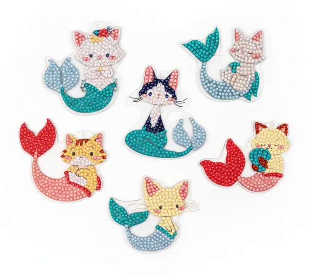 Leti Stitch Dazzle Dots 481-494 Mermaid Cats hangers set van 6