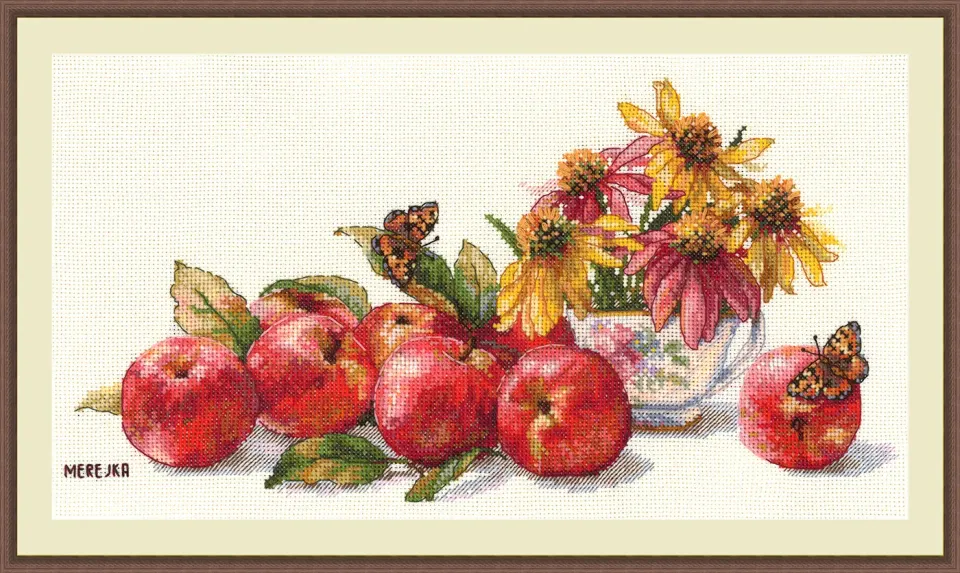 Merejka Echo of Summer borduurpakket 32x17 ecru Aida