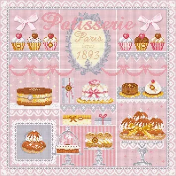 Madame la Fée La Pâtisserie Rose 087 borduurpakket 2 stuks