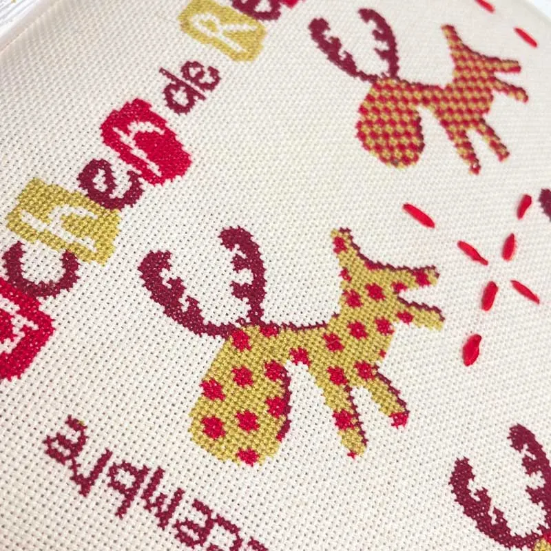 LiliPoints Reindeer Ahead borduurpatroon met zijden lint