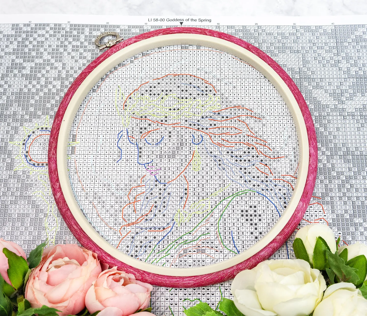 Leti Stitch LI 58-00 Goddess of the Spring borduurpakket 36x19 cm lente