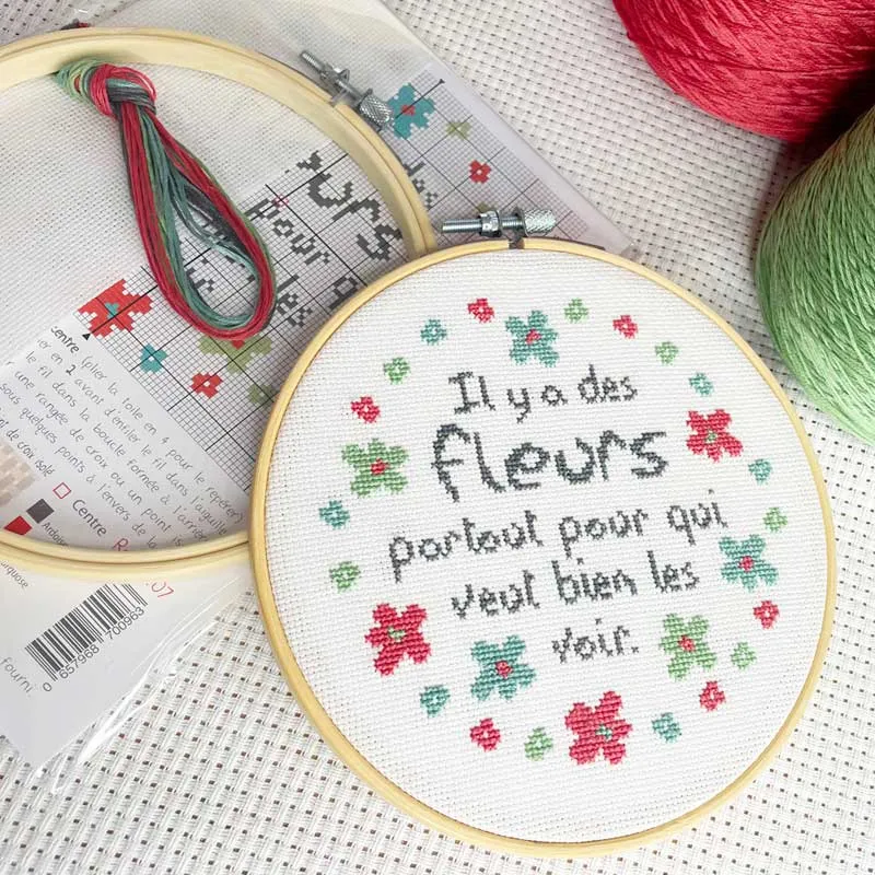 LiliPoints Flowers borduurpakket beginners 13cm