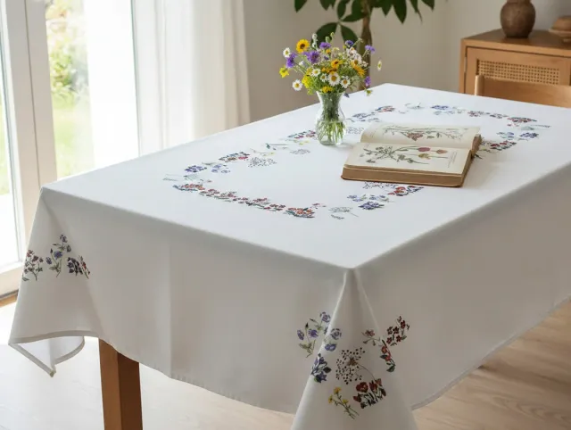 SEG Herbier tafelkleed borduren bedrukt doek