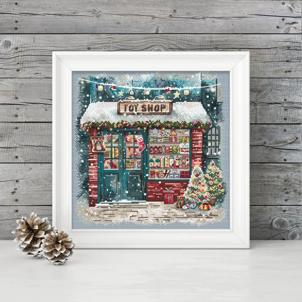 Leti Stitch Christmas Shop telpatroon pdf 145x147 48 kleuren