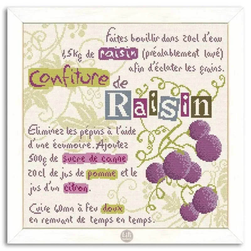 LiliPoints Grape Jam borduurpatroon kruissteek 182 steken