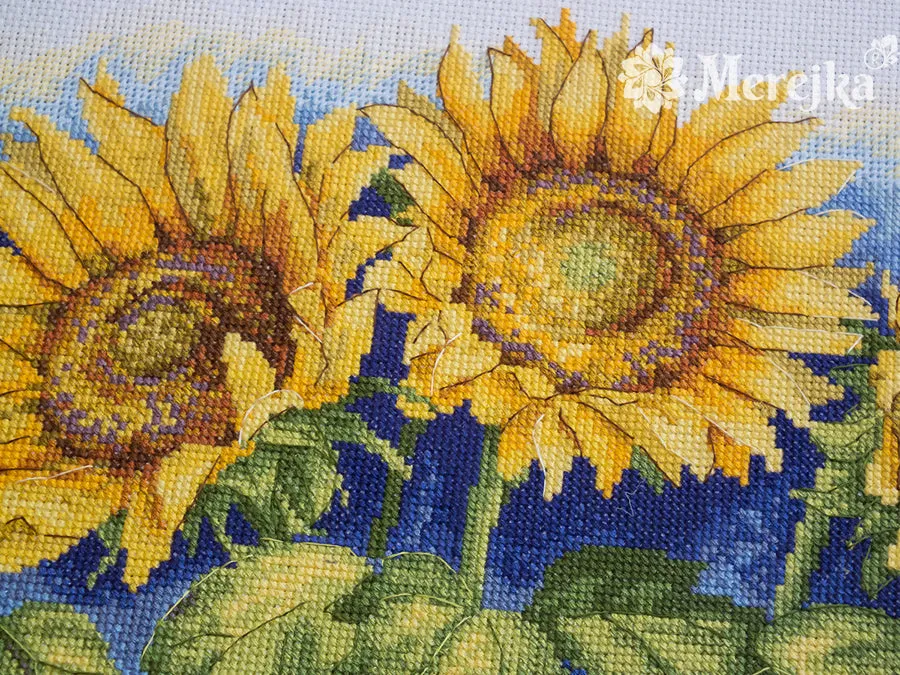 Merejka Bright Sunflowers borduurpakket 43x24