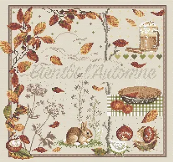 Madame la Fée Bientôt l'Automne 131 borduurpakket set van 2 herfst