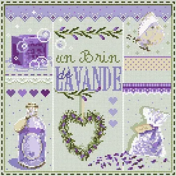 Madame la Fée Mini Lavande borduurpakket linnen 2 stuks