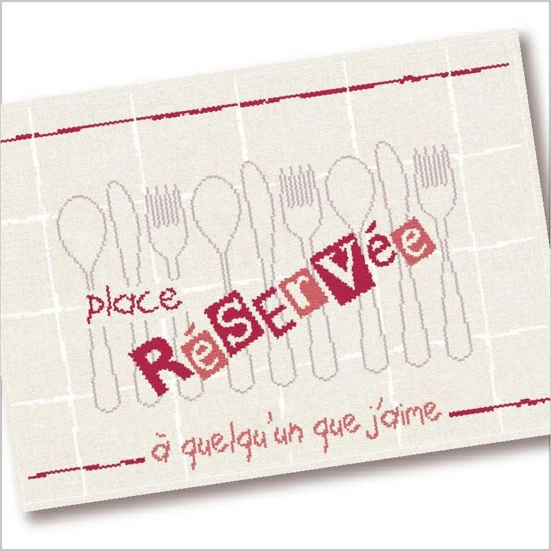 LiliPoints Custom Placemat kruissteekpatroon tafellaken D005