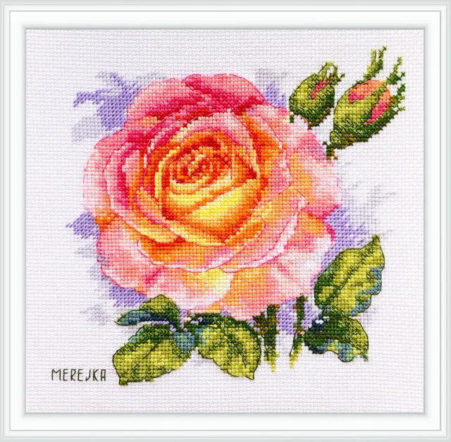 Merejka Rose borduurpakket Aida 16 wit 15x15