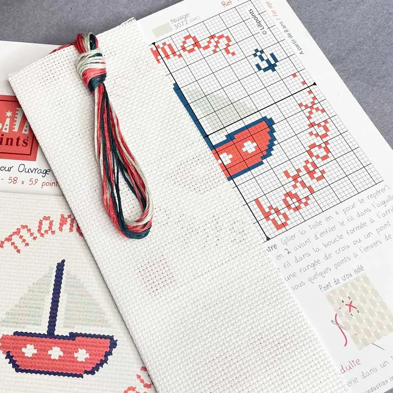 LiliPoints Maman les p’tits bateaux mini borduurpakket