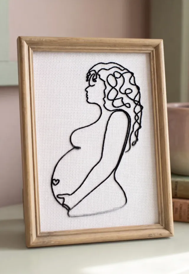 SEG Marie Coeur Line Art En Attendant Bebe kruissteekpakket