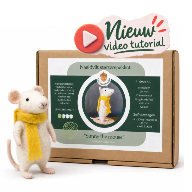 The Wool Family Sunny de muis starterspakket 8-9 cm beginners